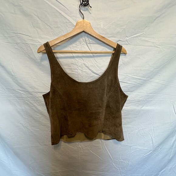 VTG HARLEY DAVIDSON SUEDE LEATHER RIDING CORSET VEST TOP SIZE 42/14 - Picture 2 of 11